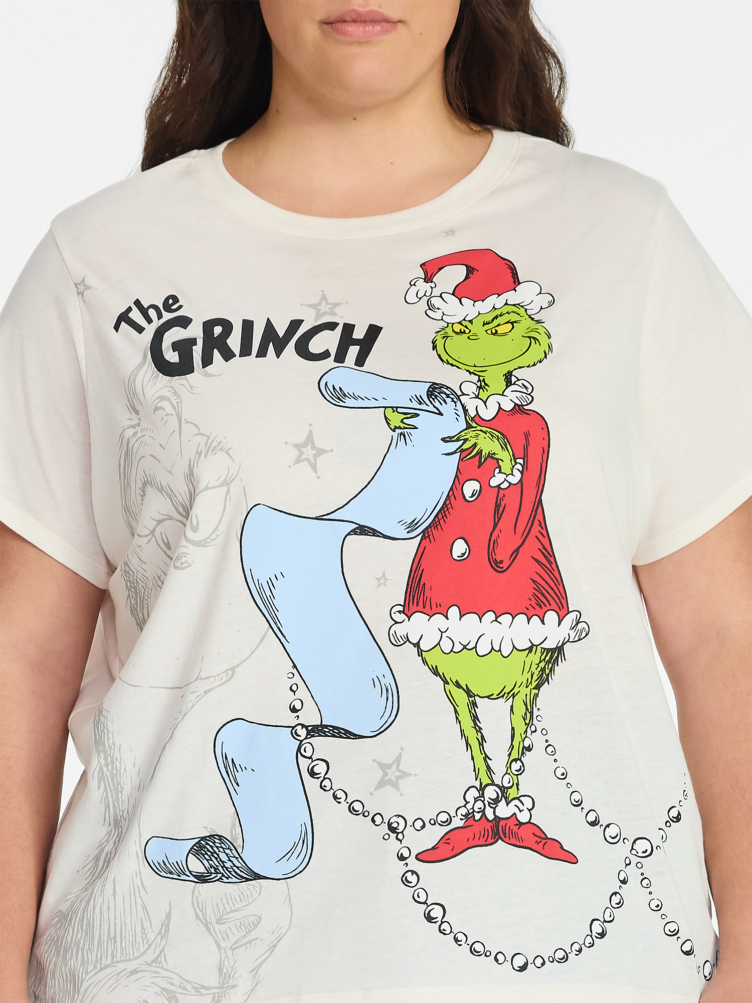 The Grinch Women's Plus Size Front Back Graphic Tee with Short Sleeves, Sizes 1X-4X