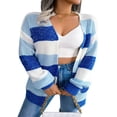 thumbnail image 1 of Cardigan en Tricot pour Femmes Manches Longues Ouvert devant Veste Rayée Automne Pull, 1 of 7