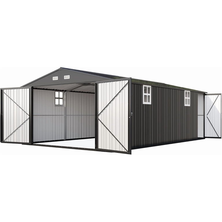 Jocisland, Outdoor Storage Shed, 13.2x21x8 ft, Metal Garage