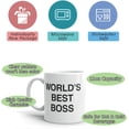 thumbnail image 2 of Worlds Best Boss Mug, The Office Coffee Mug, Office Decor, Gift for Fans Boss Coworkers or Friends 11oz, 2 of 6