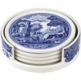 thumbnail image 4 of Spode Blue Italian 4 Piece Ceramic Coasters with Holder, 4 of 5
