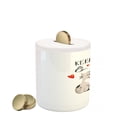 thumbnail image 2 of Valentines Day Piggy Bank, Love Cartoon Happy Cat with Hand Written Kiss Me Words, Ceramic Coin Bank Money Box for Cash Saving, 3.6" X 3.2", Warm Taupe Vermilion, by Ambesonne, 2 of 4