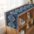 thumbnail image 6 of Table Runners 60 Inches Long Dress Scarves, Navy Blue Farmhouse Kitchen/Dining Table Runner, Small Coffee Tablerunners, Vintage Tribal Abstract Geometric Tie Dye Art 13x60 Inch, 6 of 9