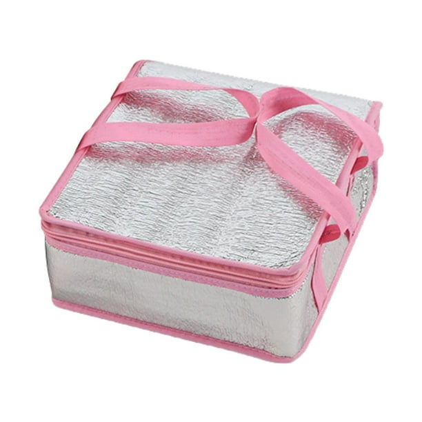 Bolsa de entrega de pizza con aislamiento, resistente al aceite, para comida Rosa 30x30x10cm