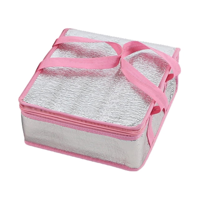 Bolsa de entrega de pizza con aislamiento, resistente al aceite, para comida Rosa 30x30x10cm