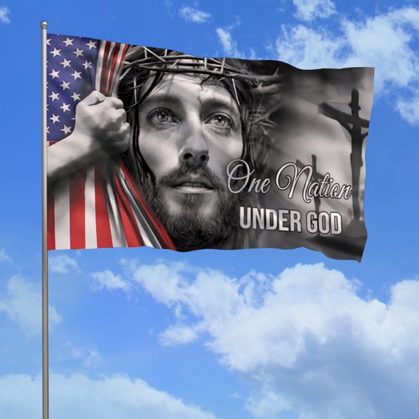 One Nation Under God Flag Jesus America God Flag 3x5 FT Jesus Flag