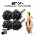 thumbnail image 2 of WhaleLife Shower Puff 4 Pack Black Bath Sponge Shower Loofahs Pouf Ball Nature Bamboo Charcoal Mesh Bulk Puffs Large, Shower Essential Skin Care, 2 of 7