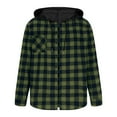 thumbnail image 5 of Horkkom Flannel Shirt for Men Long Sleeve Button Down Drawstring Hoodie Fall Thin Casual Jacket with Pocket XXL, 5 of 7