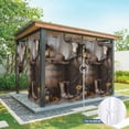 thumbnail image 4 of 2 Panels Outdoor Curtains for Patio Waterproof 54"x108" Vintage Western Weatherproof Privacy Outsides Curtains, Countryside Sunflowers Wooden Retro Grommet Thermal Drapes for Cabana Porch Pergola, 4 of 8