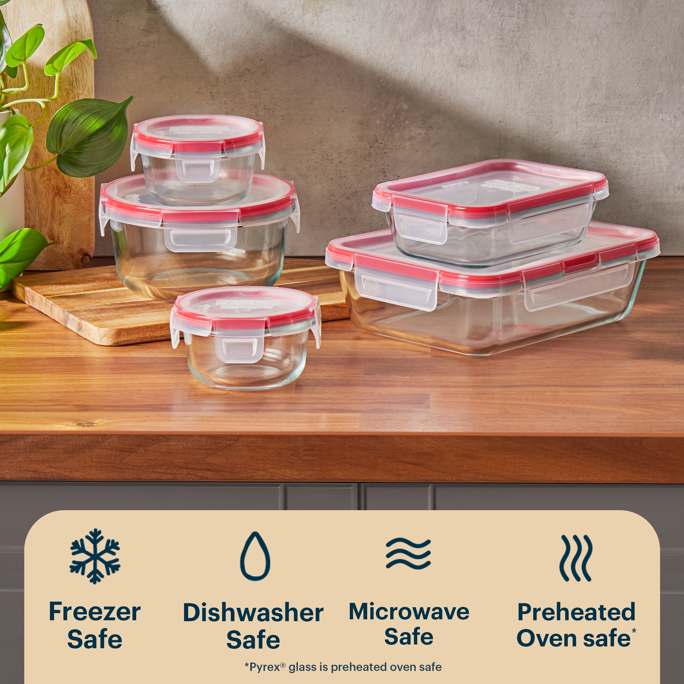 (3 pack) Pyrex® Freshlock 10-pc Glass Storage Set
