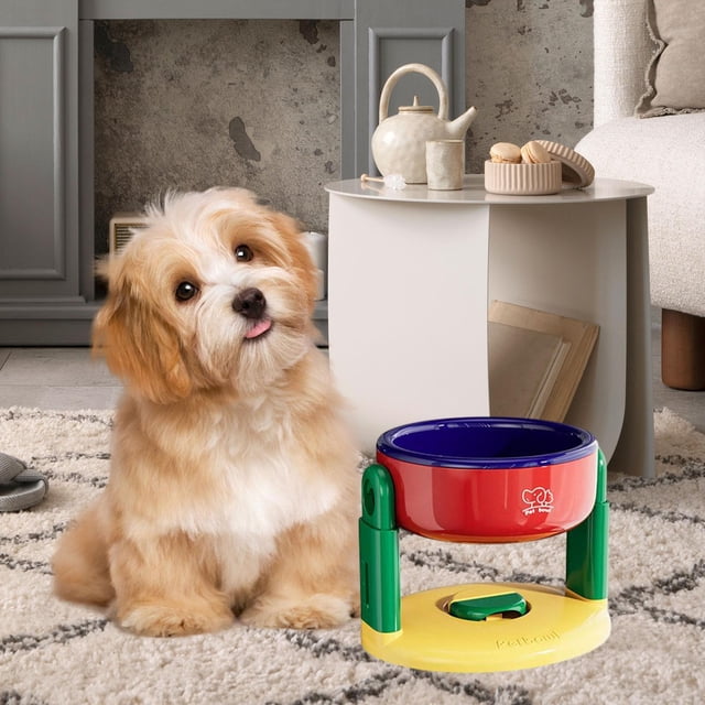 Alimentador de mascotas alimentando el tazón dispensador de agua fuerte base de succión gatito de cachorro fácil de limpieza versátil tazón de comida Rojo