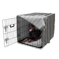 thumbnail image 5 of Retro Dog Crate Cover, Optical Illusion Effect Style Pattern with Abstract Quirky Zigzag Model, Easy to Use Pet Kennel Cover Small Dogs Puppies Kittens, 7 Sizes, Charcoal Grey and Ivory, by Ambesonne, 5 of 6