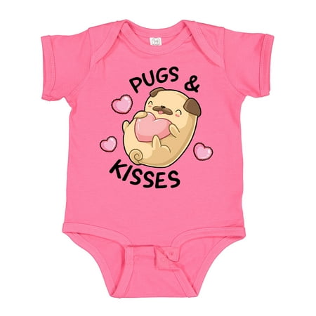 

Inktastic Valentines Day Pugs & Kisses with Hearts Gift Baby Boy or Baby Girl Bodysuit
