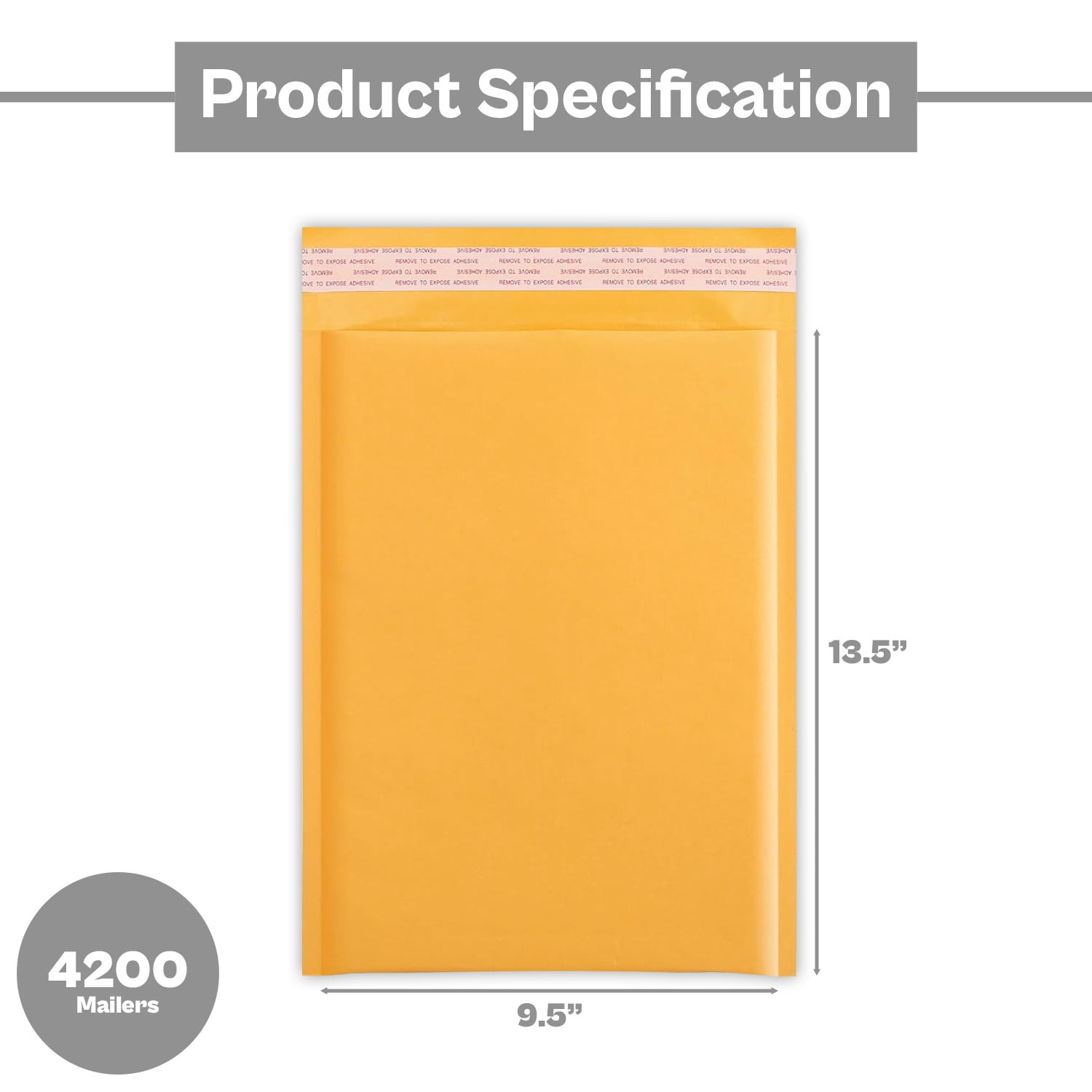 SSBM #4 Yellow Kraft Bubble Mailers 9.5" x 14.5" Lightweight Self Adhesive for Office Shipping Purpose 4200 Pieces