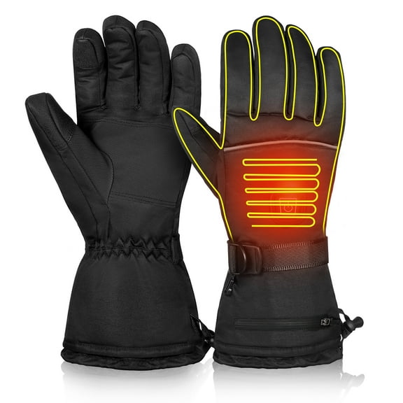 HESHENG Skiing Thermal Gloves 3 Levels Heating Battery-Operated Heated Gloves Electric Winter Warm Gloves for Men Women Unisex