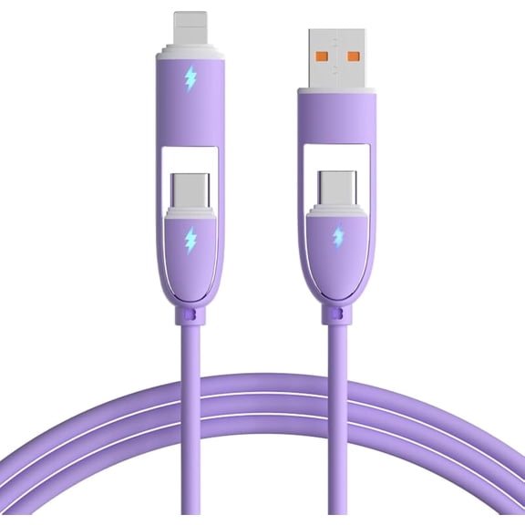 100W 4 in1 Multi USB Charging Cable Fast Charger Cord For iPhone/Samsung/Type C