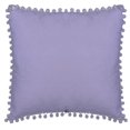 thumbnail image 1 of Ivory Park Pompom Lavendar Decorative Throw Cushion, 1 of 5
