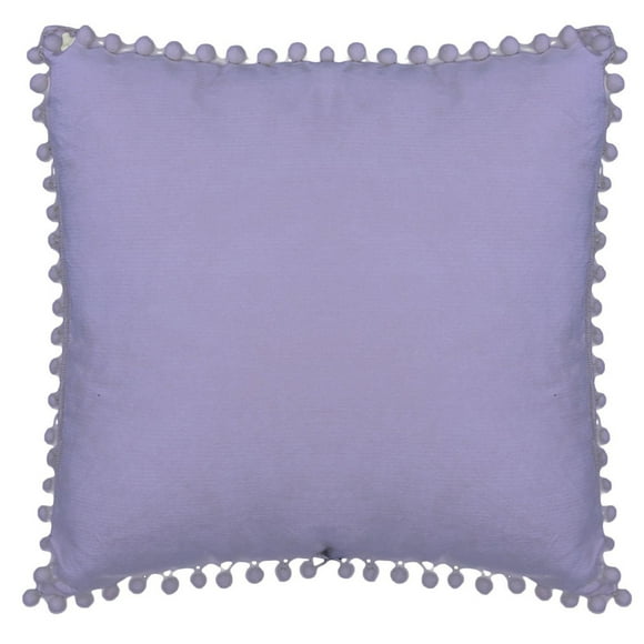 Ivory Park Pompom Lavendar Decorative Throw Cushion