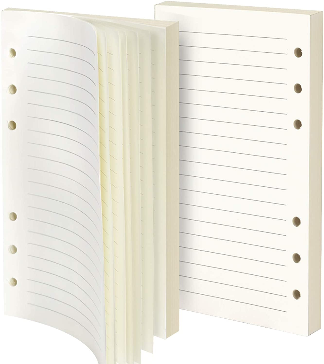 Refill Lined Paper, A6 Refill Paper, Leather Journal Refills Lined, 6Holes Inserts 160 Sheets
