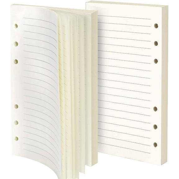 160 Sheets (320 Pages) A6 Refill Lined Paper, Refill Paper, Leather Journal Refills Lined, 6-Holes Inserts for A6 Binder Refillable Journals Notebooks