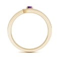 thumbnail image 2 of ANGARA Natural 0.14 Ct. Amethyst with Diamond Solitaire Promise Ring in 14K Yellow Gold for Women (Ring Size: 12), 2 of 8