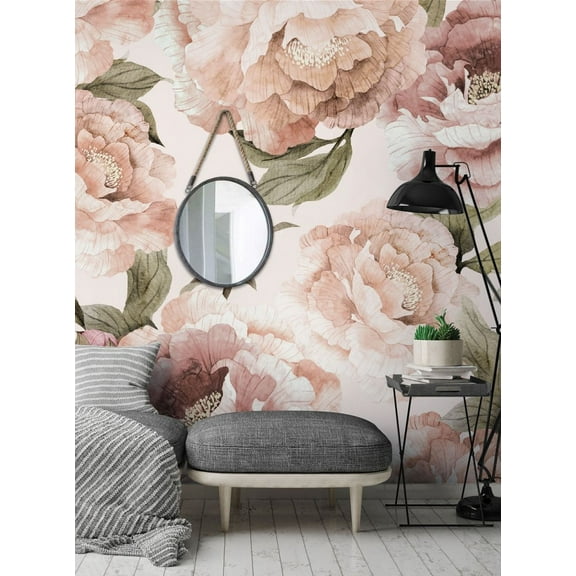 Bloom Flower Mural Wall Art Peel and Stick Wallpaper