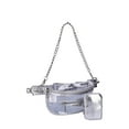 thumbnail image 2 of Madden NYC Women’s Clear Convertible Fanny Pack with Rhinestone Pouch, Metallic Silver-Tone, 2 of 5