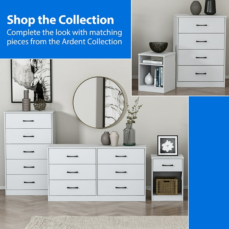 White 5 drawer dresser walmart discount