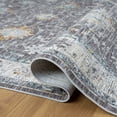 thumbnail image 4 of LR Home Alison Sunny Bordered Floral Indoor Polyester Area Rug, Gray/Blue, 5' x 8', 4 of 5