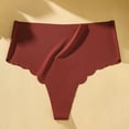 thumbnail image 2 of GEWSEY Seamless High Waisted Underwear for Women Cheeky Underwear Wave Edge No Show Bikini Panties Ribbed Panties (Brown, L), 2 of 5