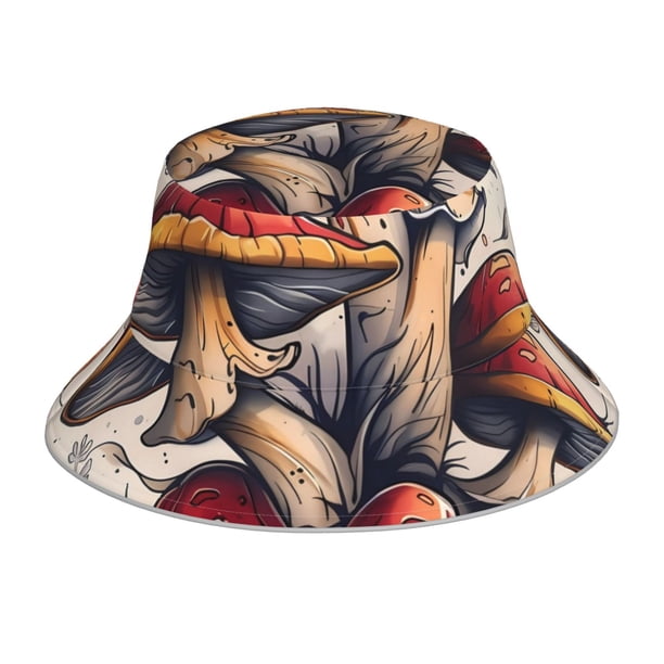 Balery Cute Forest Mushrooms Sombreros para el sol para hombre y mujer, sombrero de pescador con UPF 50+