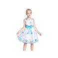 thumbnail image 1 of Robe Fille une Épaule Bleu Feuille d'Érable Tulle Fête 7 Ans, 1 of 9