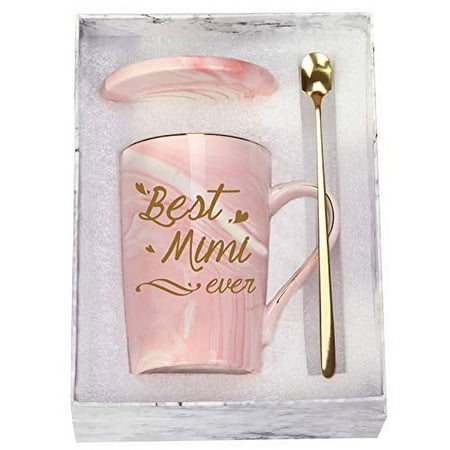 

Best Mimi Ever Mug Best Mimi Gifts for Grandma Mimi Mug Birthday Mothers Day Gifts for Grandma from Grandkids Granddaughter Grandson Grandchildren Gifts 14 Ounce Pink with Gift Box Spoon Coaster
