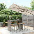 thumbnail image 1 of vidaXL 7 Piece Garden Bar Set Grey Poly Rattan& Solid Wood Acacia, 1 of 4