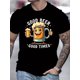 thumbnail image 1 of Camiseta informal de cuello redondo para hombre con estampado de dibujos animados "Good Beer Good Times", ligeramente elástica, corte regular, top de verano, 1 of 5