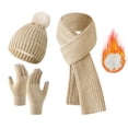 thumbnail image 2 of Womens Winter Hat Scarf Glove Set Lined Knit Hat Warm Long Scarf Winter 3 PC Set, 2 of 6
