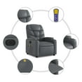 thumbnail image 6 of vidaXL Electric Massage Recliner Chair Gray Faux Leather, 6 of 9