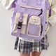 thumbnail image 2 of Bolsa Estilo preppy Mujeres Hit Color Mochila Niñas Escuela grandes (Púrpura) Ehuebsd Para Estrenar, 2 of 8
