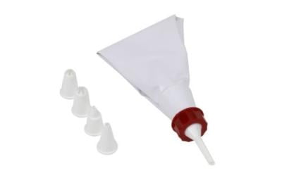 GoodCook 6-Piece Reusable Plastic Icing Bag Set with Coupler and 4 Decorating Tips, White