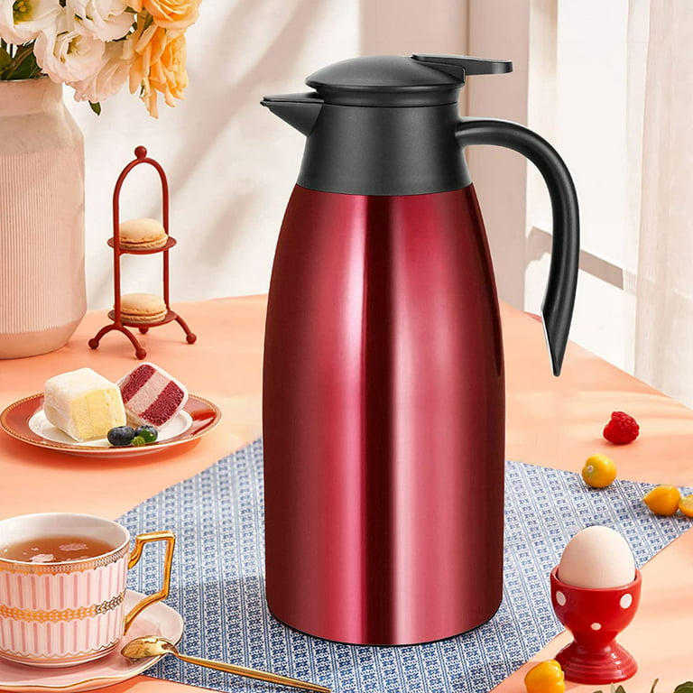 2L/68oz Large Coffee Bottle for Travel, Flasks for Hot and Cold Drinks,  Stainless Steel Vacuum Insulated Hot Water Bottles with 2 Cups for