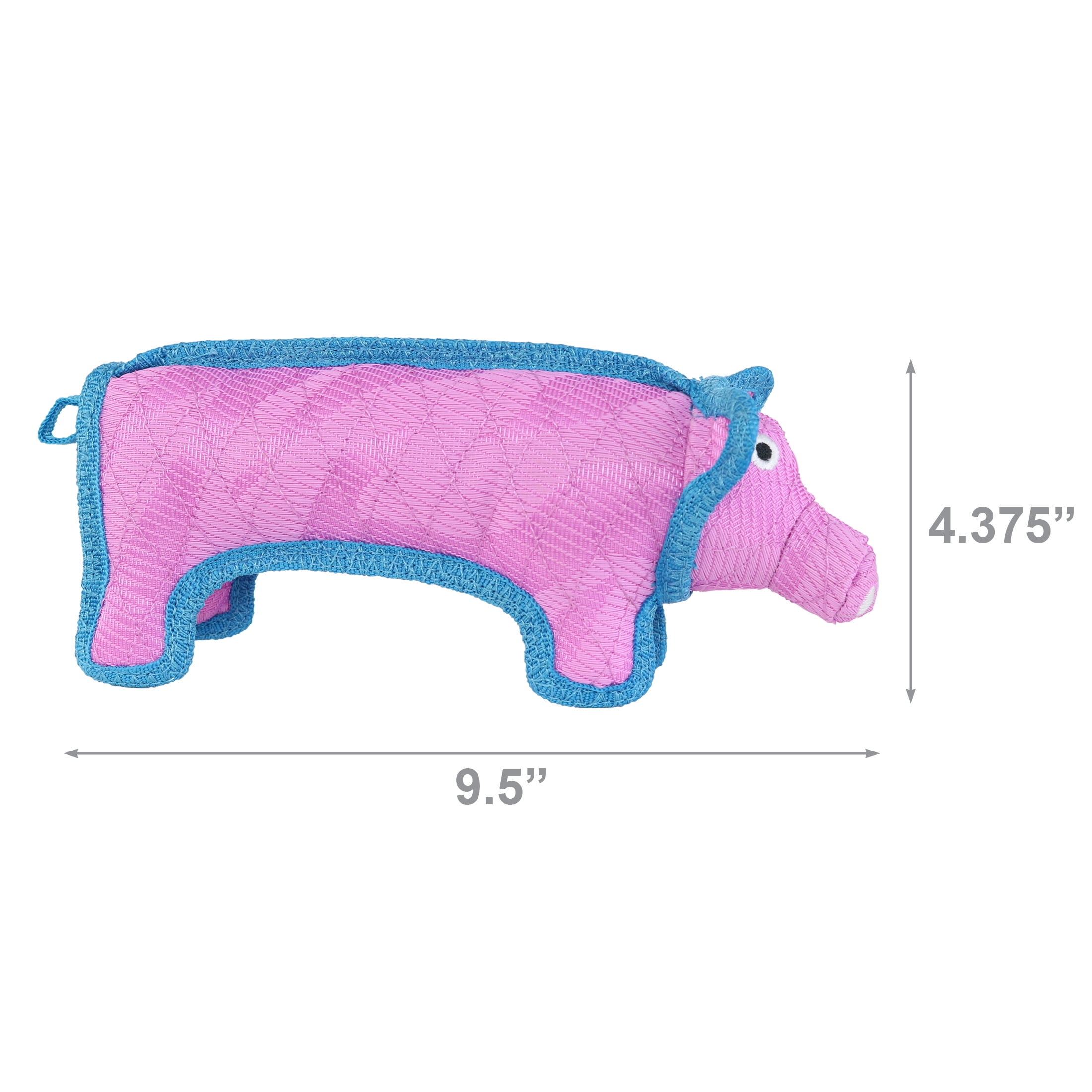 DuraForce Pig Tiger Pink Blue Durable Woven Mesh Fiber Dog Toy with Squeaker