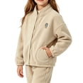 thumbnail image 5 of YUANxueke Casual Athletic Fleece Jacket for Kids, Full Zip Long Sleeve Warm Coat, Fashion Sports Outwear with Patchwork Pockets, 5 of 7