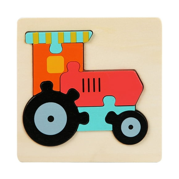 Rompecabeza de Vehículos de Madera para Niños, Coordinación de ojo A Mano DiBujos Animados Seguros para El Juguete de VehÍculos de Madera Interactivos para Jardín de Infantes