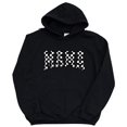 thumbnail image 3 of Checkered Mama Hoodie for Women Trendy Varsity Checkerboard Pullover, Black Hoodie, M, 3 of 8