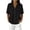 *Black, variant on Women's Short Sleeve Button Down Shirt, Ladies' Loose Fit Collared Blouse, Casual Solid Color Tunic Top For Women,Army Green,S-2XL