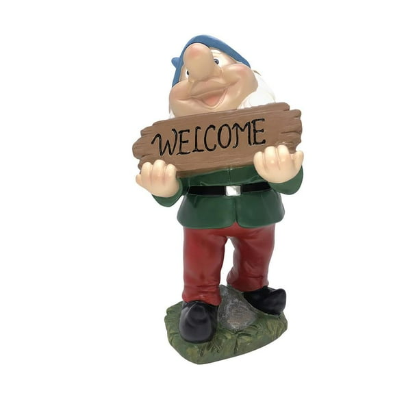 Kearding Adorno de enano de resina, estatua de enano de bienvenida para exteriores, estatua de gnomo para jardín, figurita de gnomo para patio, jardín, Tratamientos de ventanas Kearding HA022151-00