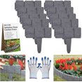thumbnail image 1 of 10-Pack Imitation Stone Garden Fence Plastic Retaining Edging Border Grey Cobbled Effect Landscape Decor Interlocking Decorative Panels Flower Bed Path Lawn Outdoor Picket Yard Grass Edge (Gray), 1 of 7