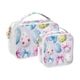 thumbnail image 2 of Cute Easter Eggs Clear Cosmetic Bags with Handles PVC Toiletry Bags Zipper Waterproof Portable for Traveling 2 Pcs, 2 of 7