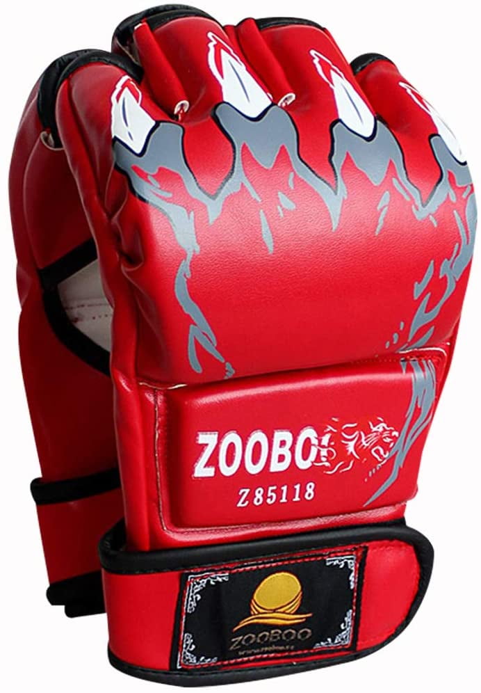 Kid Half Boxing Finger Sparring Mittens Taekwondo Protector Sandbag Punch Gloves 