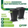 thumbnail image 2 of FCMP Outdoor Modemmo Self-Watering Planter, Casablanca Pattern, Black, Set of 2, 2 of 9